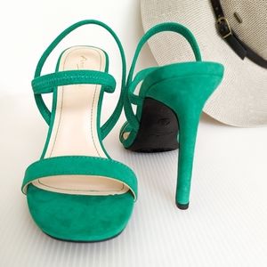 Anne Michelle strap green heels